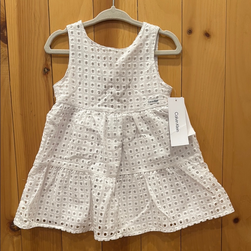 Calvin Klein White Eyelet Dress